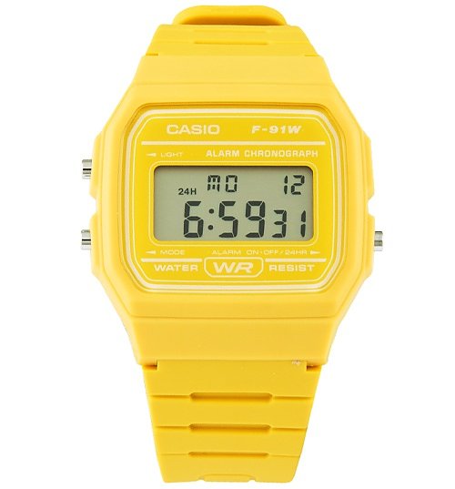 Classic Mustard Yellow Watch F-91WC-9AEF from Casio Classic Mustard Yellow Watch F-91WC-9AEF from Casio