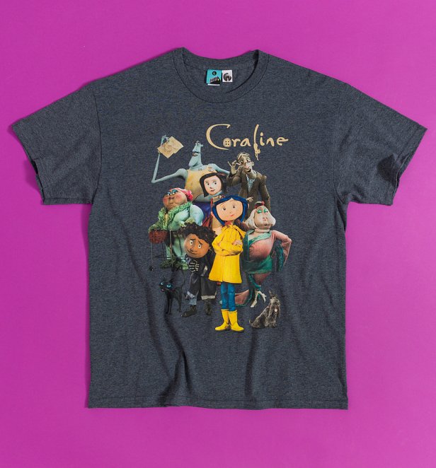 Coraline Good And Evil Dark Heather T-Shirt with Back Print Coraline Good And Evil Dark Heather T-Shirt with Back Print