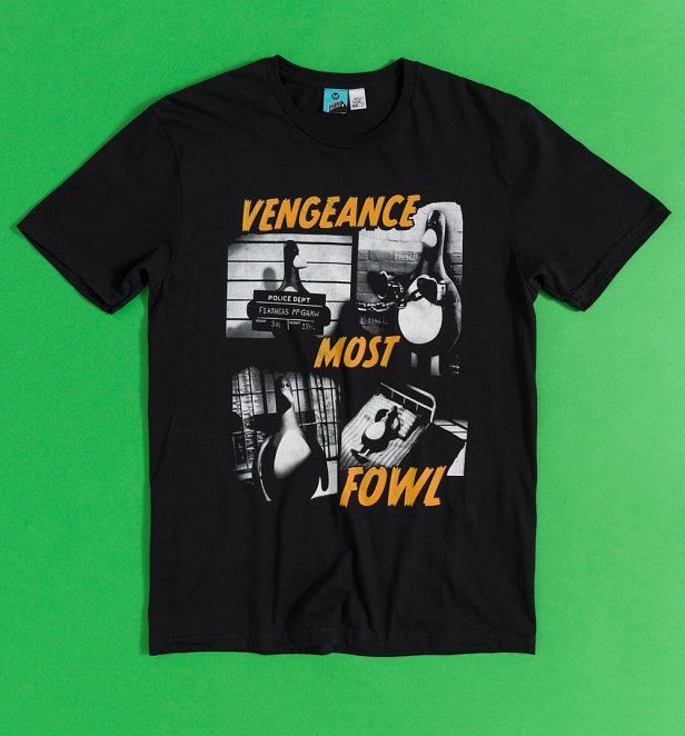 Wallace & Gromit Vengeance Most Fowl Feathers Prison Scene Black T-Shirt Wallace & Gromit Vengeance Most Fowl Feathers Prison Scene Black T-Shirt