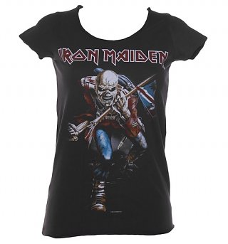 Women's Charcoal Iron Maiden Trooper T-Shirt from Amplified Vintage Women's Charcoal Iron Maiden Trooper T-Shirt from Amplified Vintage