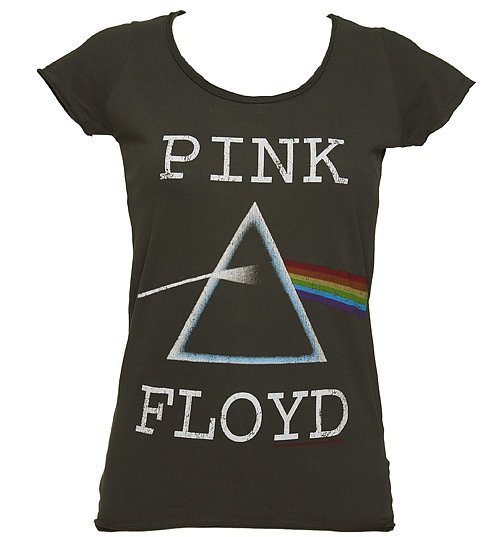 Women's Charcoal Pink Floyd Dark Side Of The Moon T-Shirt from Amplified Women's Charcoal Pink Floyd Dark Side Of The Moon T-Shirt from Amplified