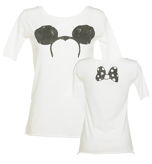 Women's Mouse Ears And Bow Slouch Scoop Neck T-Shirt Women's Mouse Ears And Bow Slouch Scoop Neck T-Shirt