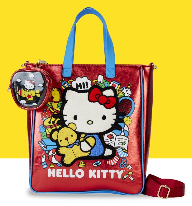 Loungefly Hello Kitty 50th Anniversary Metallic Tote Bag With Coin Bag