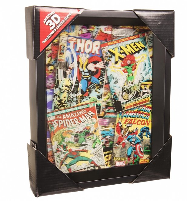 Marvel Comics Covers Lenticular 3D Framed Art 24 x 29cm