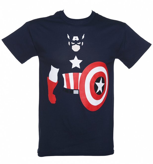Men's Blue Marvel Captain America Vector T-Shirt Men's Blue Marvel Captain America Vector T-Shirt