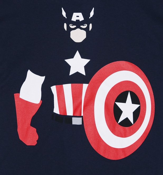 Men's Blue Marvel Captain America Vector T-Shirt Men's Blue Marvel Captain America Vector T-Shirt