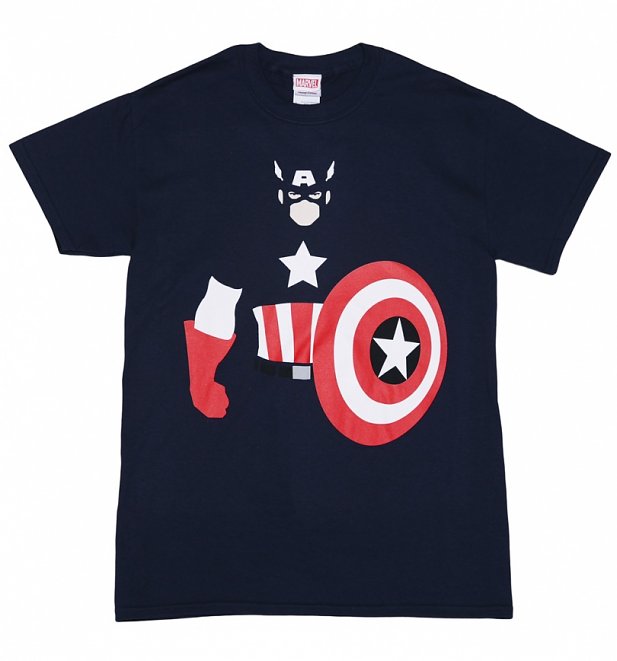 Men's Blue Marvel Captain America Vector T-Shirt Men's Blue Marvel Captain America Vector T-Shirt