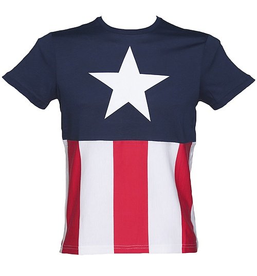 Men's Captain America Marvel Costume T-Shirt Men's Captain America Marvel Costume T-Shirt