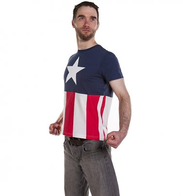 Men's Captain America Marvel Costume T-Shirt Men's Captain America Marvel Costume T-Shirt