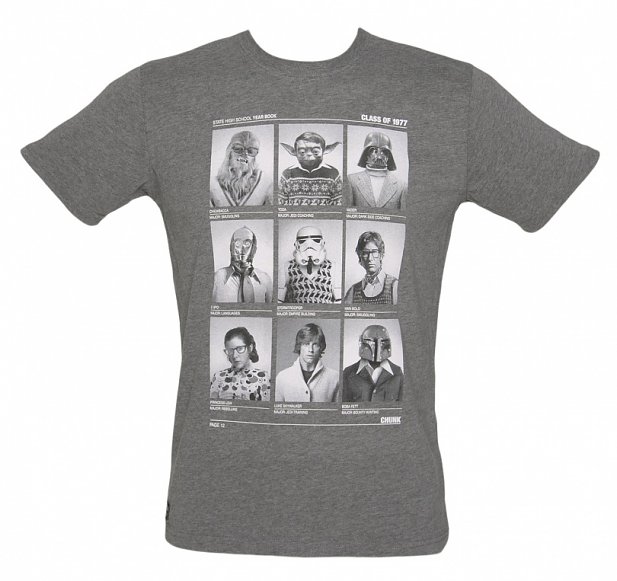 Men's Grey Marl Class Of 77 Star Wars T-Shirt from Chunk Men's Grey Marl Class Of 77 Star Wars T-Shirt from Chunk