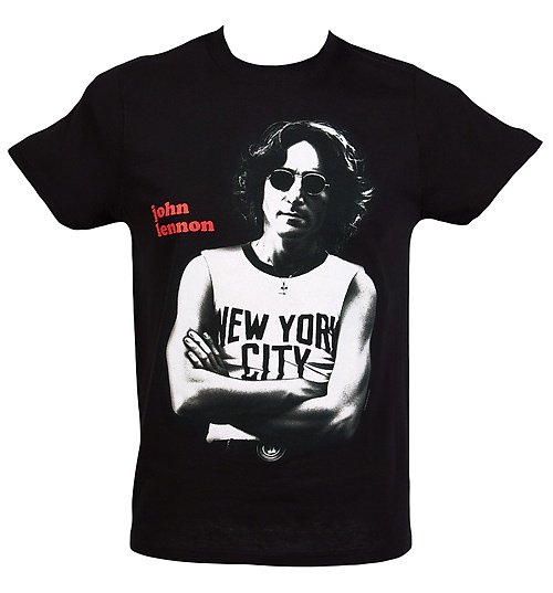 Men's John Lennon New York Black T-Shirt