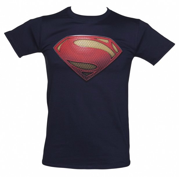 Men's Navy Superman Man Of Steel DC Comics T-Shirt Men's Navy Superman Man Of Steel DC Comics T-Shirt
