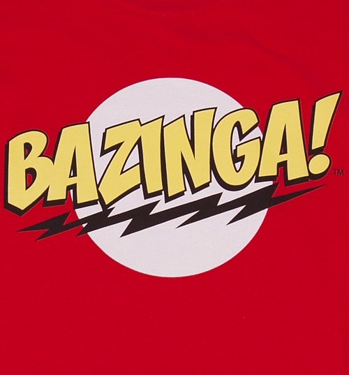 Men's Red Big Bang Theory Bazinga Logo T-Shirt