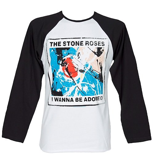 Men's Stone Roses Wanna Be Adored Baseball T-Shirt from Amplified Vintage Men's Stone Roses Wanna Be Adored Baseball T-Shirt from Amplified Vintage
