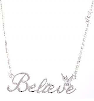 Silver Plated Believe Tinker Bell Necklace from Disney Couture Silver Plated Believe Tinker Bell Necklace from Disney Couture