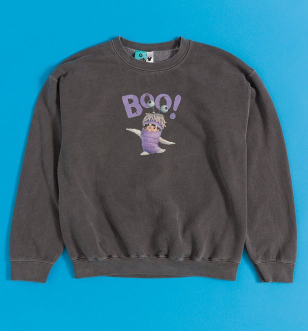 Disney Pixar Monsters Inc Boo! Vintage Wash Charcoal Sweater