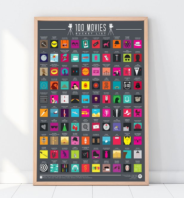 100 Movies Bucket List Scratch Poster