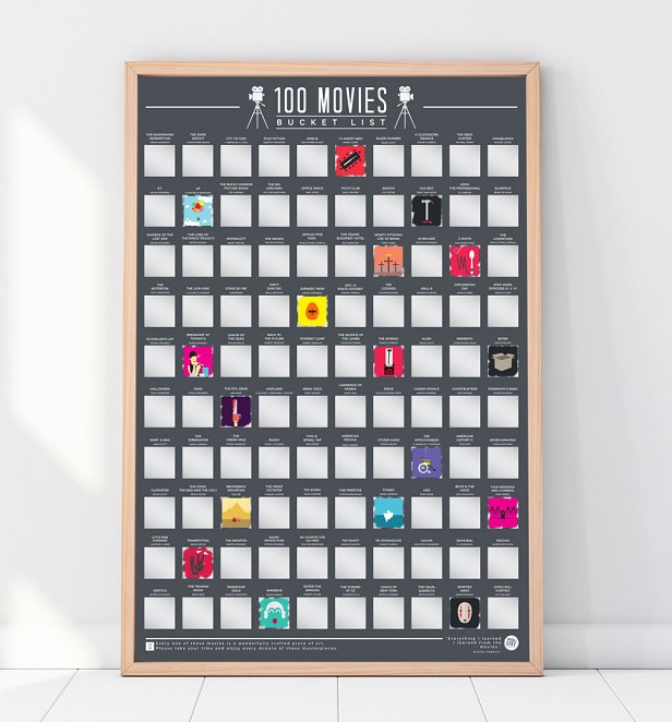 100 Movies Bucket List Scratch Poster