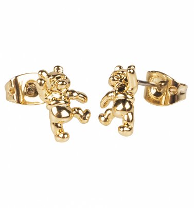 14kt Gold Plated Winnie The Pooh Stud Earrings from Disney by Couture Kingdom 14kt Gold Plated Winnie The Pooh Stud Earrings from Disney by Couture Kingdom