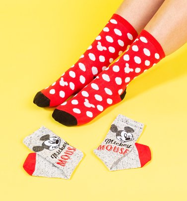2pk Minnie and Mickey Mouse Socks 2pk Minnie and Mickey Mouse Socks