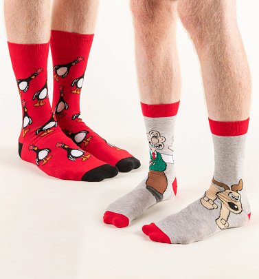 2pk Wallace, Gromit and Feathers McGraw Socks 2pk Wallace, Gromit and Feathers McGraw Socks
