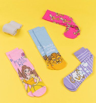 5pk Beauty and the Beast Socks 5pk Beauty and the Beast Socks