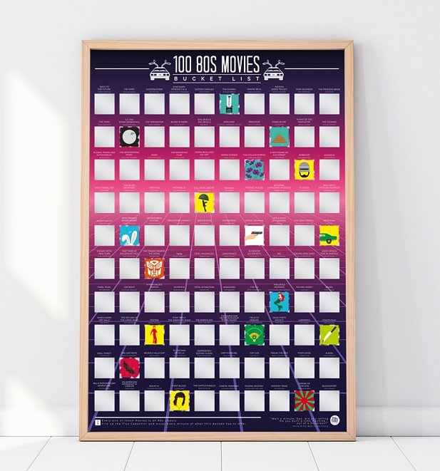 80s Movies Bucket List Scratch Poster