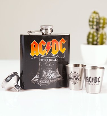 AC/DC Hells Bells Hip Flask Gift Set AC/DC Hells Bells Hip Flask Gift Set