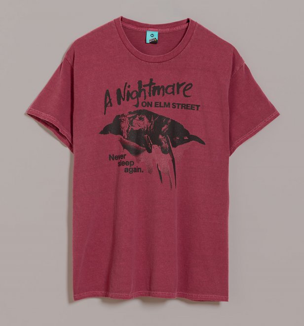 A Nightmare On Elm Street Never Sleep Again Vintage Wash Red T-Shirt A Nightmare On Elm Street Never Sleep Again Vintage Wash Red T-Shirt