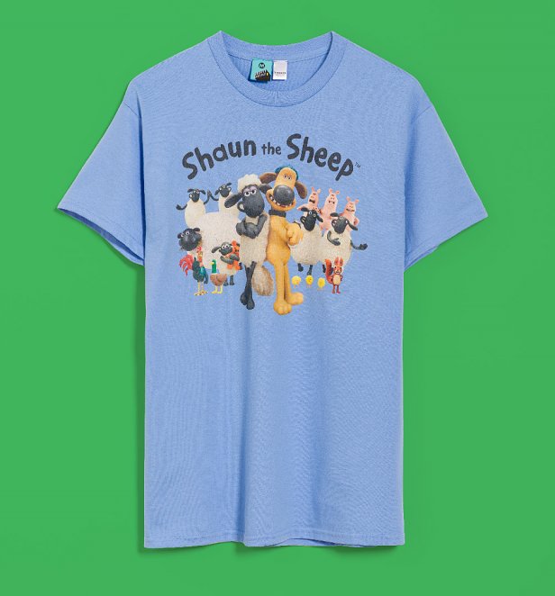 Aardman Shaun The Sheep Blue T-Shirt