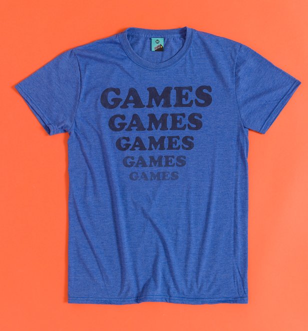 Adventureland Inspired Games Games Games Blue Marl T-Shirt