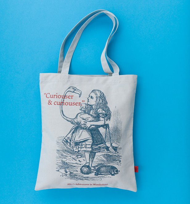 Alice In Wonderland Illustrated Tote Bag