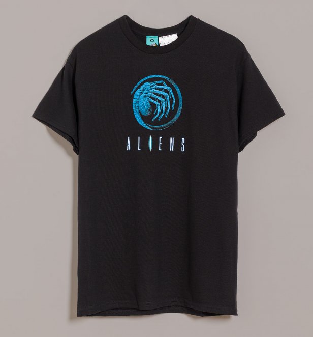 Aliens This Time It's War Black T-Shirt with Back Print