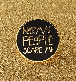 American Horror Story Inspired Normal People Scare Me Enamel Pin from Punky Pins American Horror Story Inspired Normal People Scare Me Enamel Pin from Punky Pins