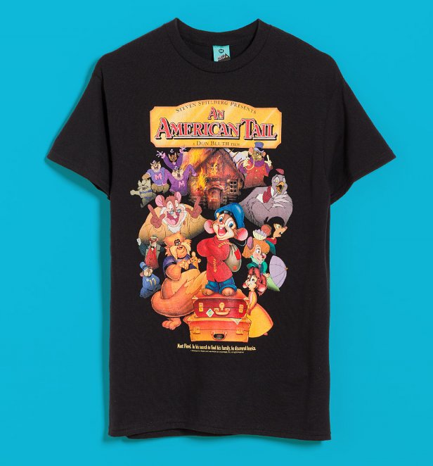 An American Tail Cast Of Characters Black T-Shirt An American Tail Cast Of Characters Black T-Shirt