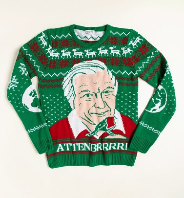 Attenbrrr David Attenborough Knitted Christmas Jumper from Not Just Clothing Attenbrrr David Attenborough Knitted Christmas Jumper from Not Just Clothing