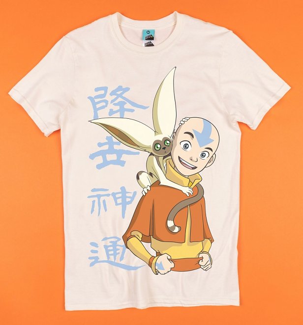 Avatar The Last Airbender Aang And Momo Ecru T-Shirt Avatar The Last Airbender Aang And Momo Ecru T-Shirt
