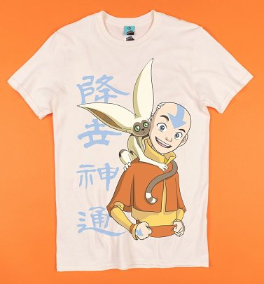 Avatar The Last Airbender Aang And Momo Ecru T-Shirt Avatar The Last Airbender Aang And Momo Ecru T-Shirt