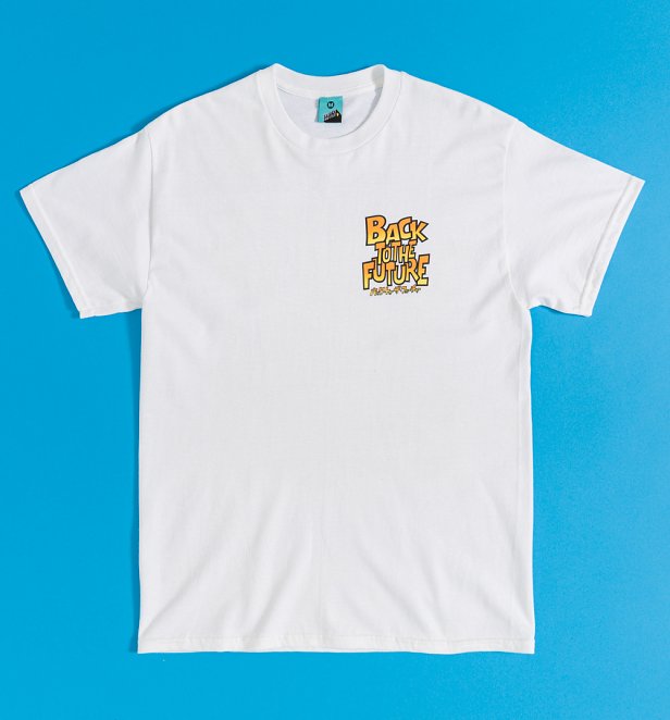 Back To The Future Cartoon White T-Shirt with Back Print