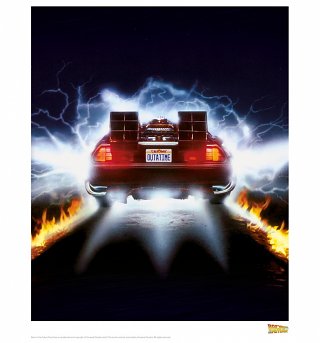 Back To The Future Delorean 11" x 14" Art Print Back To The Future Delorean 11" x 14" Art Print