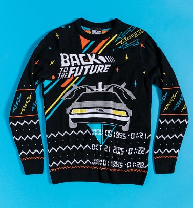 Back To The Future Delorean Knitted Jumper Back To The Future Delorean Knitted Jumper