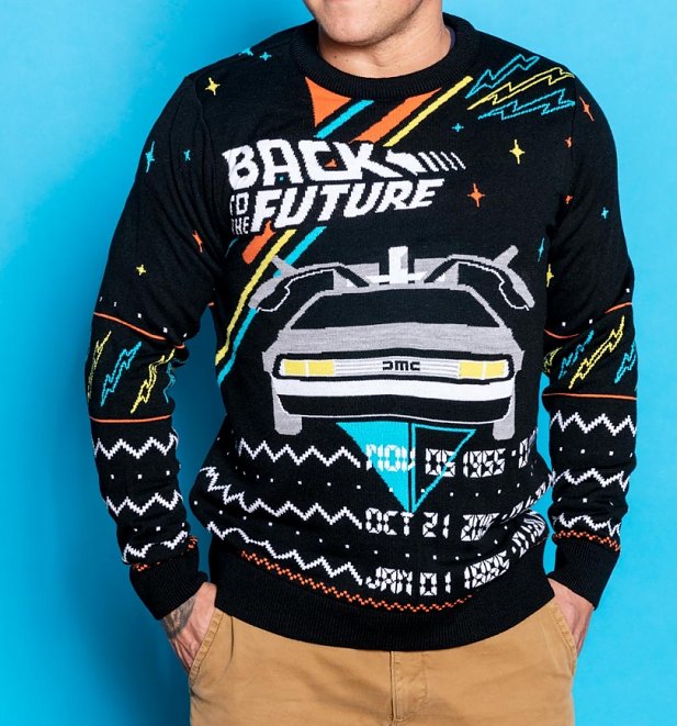 Back To The Future Delorean Knitted Jumper