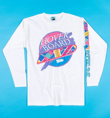 Back To The Future Hoverboard White Long Sleeved T-Shirt