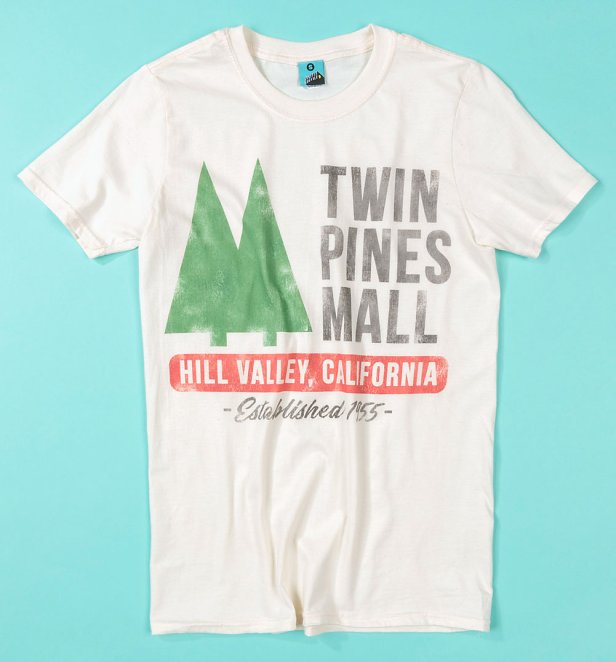 Back To The Future Inspired Twin Pines Mall Ecru T-Shirt