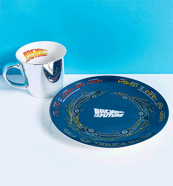 Back to the Future Delorean Mirror Mug and Plate Set