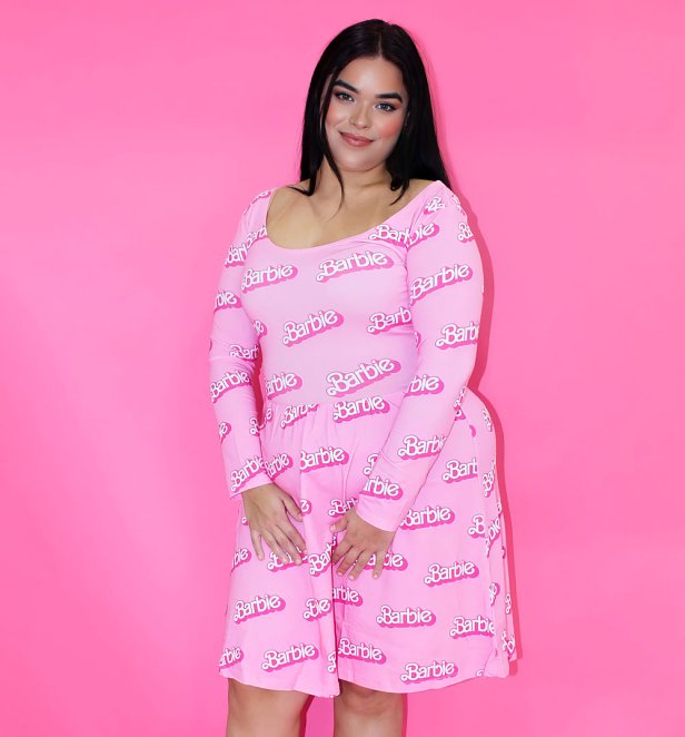 Barbie All Over Print Scoop Neck Dress from Cakeworthy
