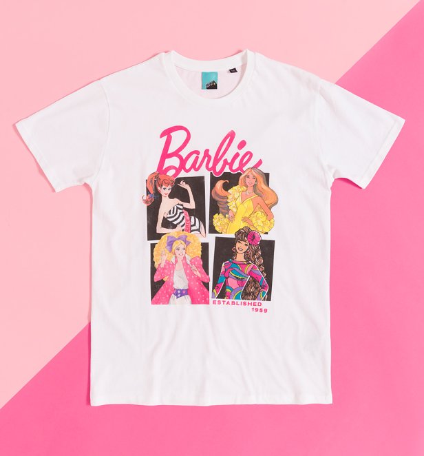 Barbie Through The Decades White T-Shirt