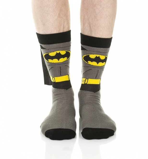 Batman Crew Socks With Cape Batman Crew Socks With Cape