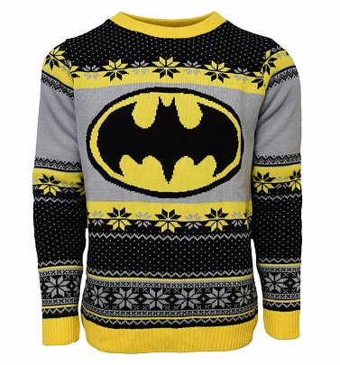 Batman Fair Isle Knitted Christmas Jumper Batman Fair Isle Knitted Christmas Jumper