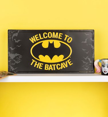 Batman Welcome To The Batcave Metal Sign Batman Welcome To The Batcave Metal Sign